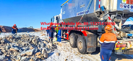 Veiligheidsbetrouwbaarheid Tread Bulk Trucks 15/20/25Ton Zware ammoniumolie explosief Emulsie ANFO Truck MMU MEMU Voor Mongolië DR CONGO PERU Ghana Mining Blasting
