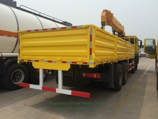 Nieuwe 6X4 HOWO flatbed truck gemonteerde kraan telescopische boom truck
