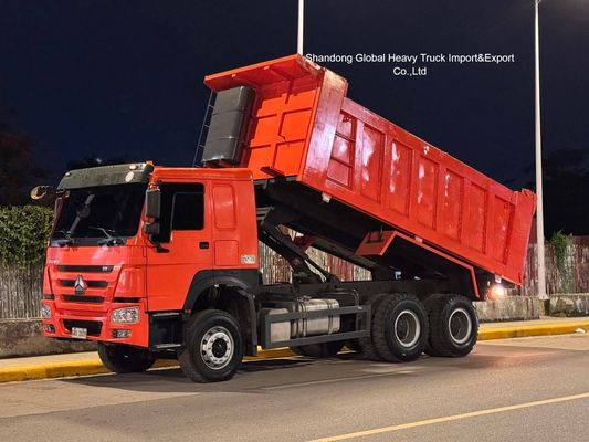 Gebruikte HOWO 6X4 dumptruck 371, 375 336 pk 10-wieler 30 ton tipper truck