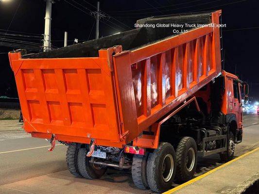Gebruikte HOWO 6X4 dumptruck 371, 375 336 pk 10-wieler 30 ton tipper truck
