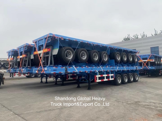80-120 Tons Payload Capacity Lowbed Semi Trailer with 4×13T or 16T FUWA / BPW Axles and JOST 28T Landing Gear