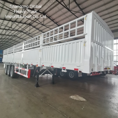 Semi-aanhangwagen met 3 assen van staal omheining voor bulktransport