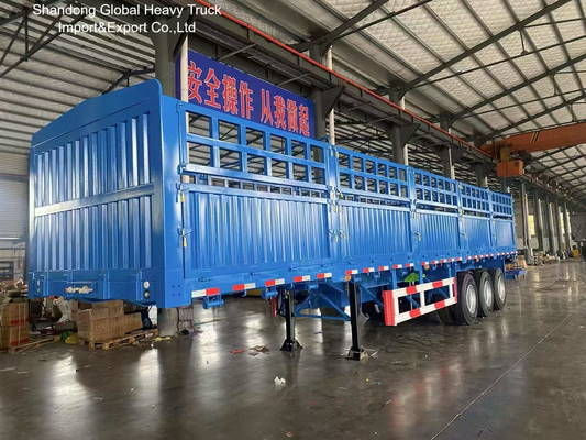 Semi-aanhanger met een hek van 60 ton met 3 assen voor het vervoer van vee