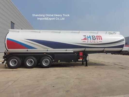 3-assige stalen olietankwagen oplegger 45000L brandstoftank