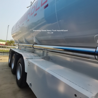 3-assige stalen olietankwagen oplegger 45000L brandstoftank