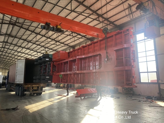 4 Assen luchtophanging hek half-aanhangwagen voor containervervoer