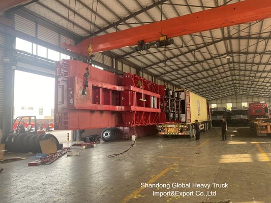 Halve aanhanger met een laag laadvermogen van 60 ton met 3 assen voor het vervoer van zware goederen