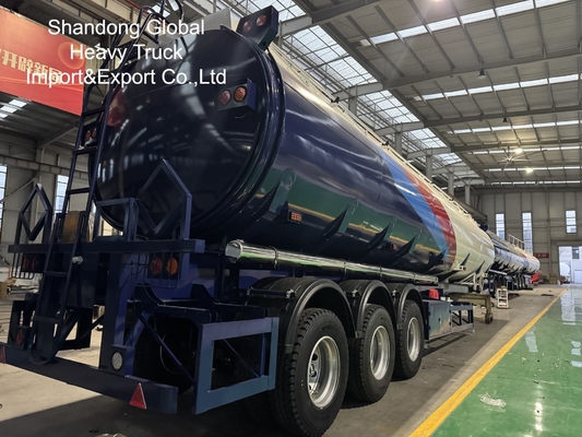 3-assige 45000L Diesel benzine tankwagon Halve aanhangwagen met ABS-remmen