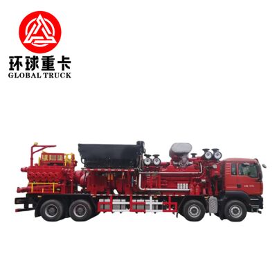 8×6 Drive Wheel Oilfield Fracturing Truck with 1697L/Min Maximum Plunger Pump Displacement and Euro 6 Emission Standard