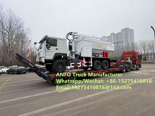 Goede off-road prestaties 6x6 8x8 10/15/20/30T on-site mengen en laden bulkexplosieven ANFO Vrachtwagen Emulsie Blasting service Boren Zambia/Zimbabwe/Tanzania/Ghana/Guinea/Namibia/Guyana