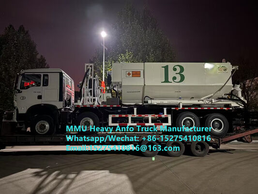 Lage prijs mengen en opladen van multifunctionele zware ammoniumolie-explosieven Vrachtwagen 15/20 / 25Ton zware emulsie ANFO-vrachtwagen Rusland / Kazachstan / Oezbekistan / Indonesië / Guinee Mijnbouwstraalservice