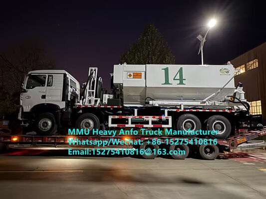 Lage prijs mengen en opladen van multifunctionele zware ammoniumolie-explosieven Vrachtwagen 15/20 / 25Ton zware emulsie ANFO-vrachtwagen Rusland / Kazachstan / Oezbekistan / Indonesië / Guinee Mijnbouwstraalservice