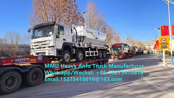 Vinnige levering Meng en laden multifunctionele zware ammoniumolie explosieven Truck 15/20/25Ton Zware emulsie ANFO Truck Rusland/Kazakhstan/Oezbekistan/Indonesië/Guinea Mining Blasting Service