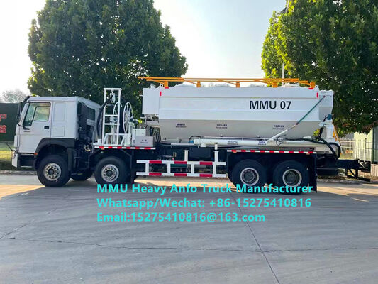 Superveiligheid HOWO meng- en laden multifunctionele zware ammoniumolie explosieven Truck 15/20/25Ton Zware emulsie ANFO Truck Zambia/Zimbabwe/Tanzania/Ghana/Guinea/Peru Mining Blasting Service