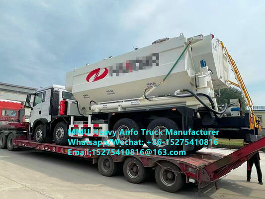 Superveiligheid HOWO meng- en laden multifunctionele zware ammoniumolie explosieven Truck 15/20/25Ton Zware emulsie ANFO Truck Zambia/Zimbabwe/Tanzania/Ghana/Guinea/Peru Mining Blasting Service