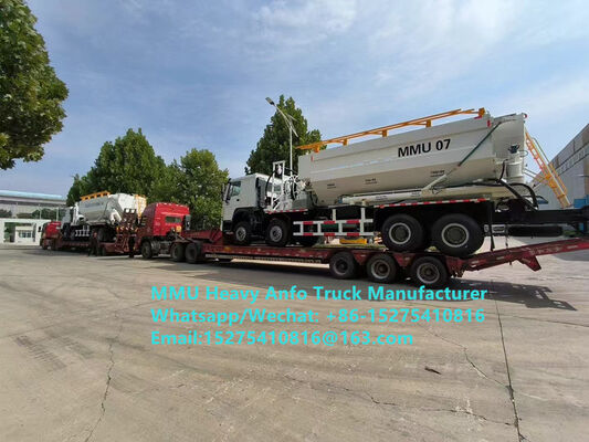 Vermenging en laden van explosieve stoffen met een laag explosiefgehalte Multifunctionele zware ammoniumolie explosieven Truck 15/20/25Ton Heavy Emulsion ANFO Truck Zambia/Zimbabwe/Tanzania/Ghana/Guinea/Peru Mining Blasting Service