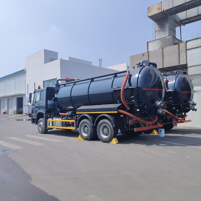 HOWO 15CBM Vacuüm Afvoerzuigtruck met 6×4 aandrijving en 266 pk motorvermogen voor gemeentelijke en industriële afvalstoffen