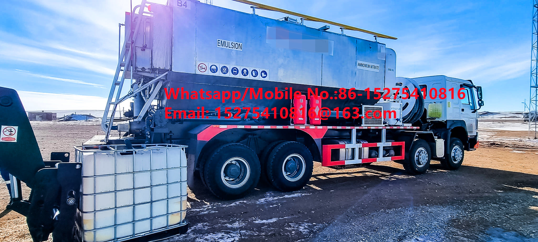 Veiligheidsbetrouwbaarheid Tread Bulk Trucks 15/20/25Ton Zware ammoniumolie explosief Emulsie ANFO Truck MMU MEMU Voor Mongolië DR CONGO PERU Ghana Mining Blasting