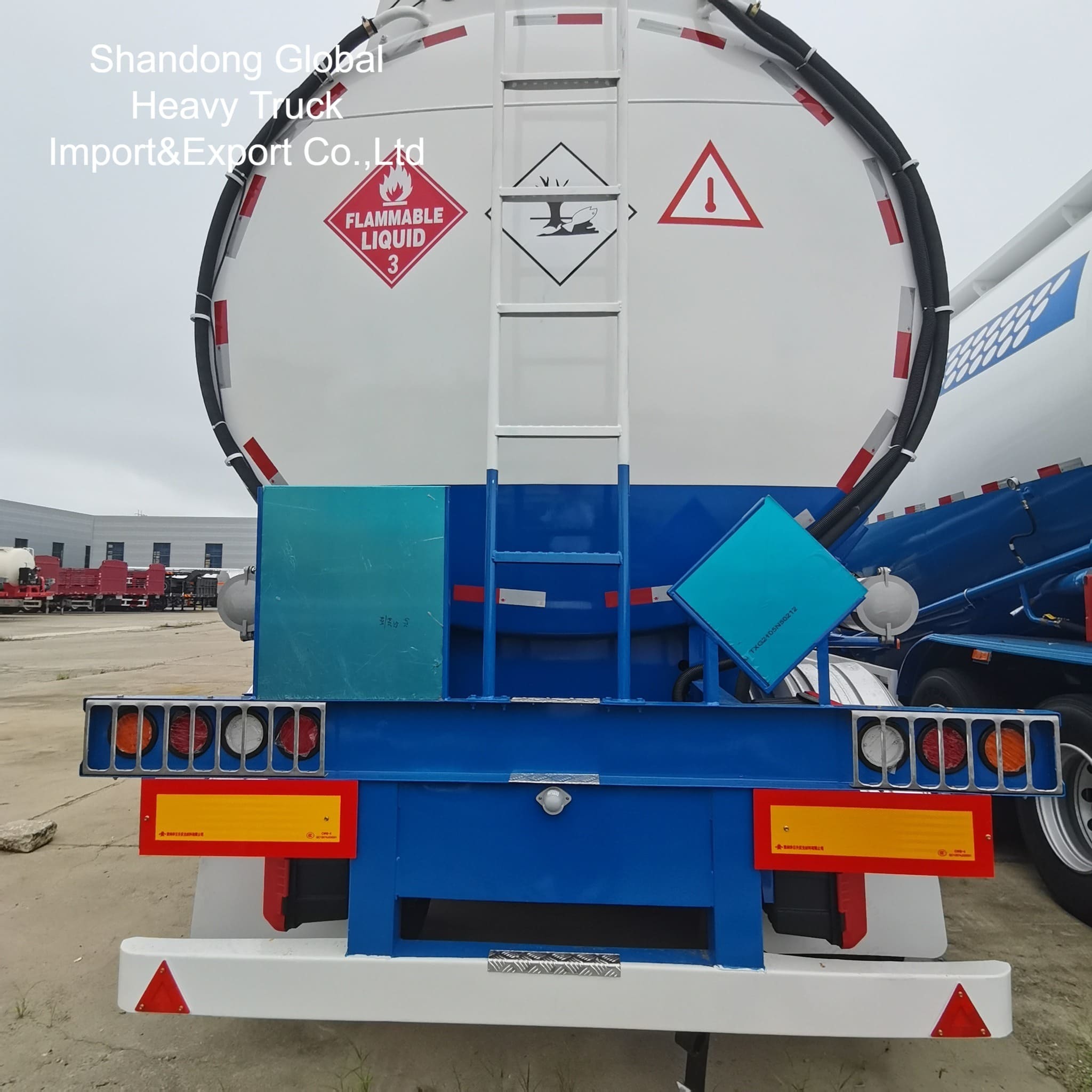 3-assige 45000L Diesel benzine tankwagon Halve aanhangwagen met ABS-remmen