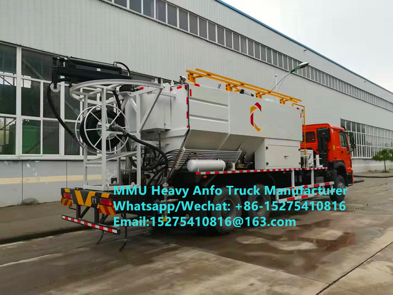 Mengen en laden op locatie van multifunctionele zware ammoniumolie-explosieven Vrachtwagen 15/20/25 ton zware emulsie ANFO-vrachtwagen MMU MEMU Rusland/Kazachstan/Oezbekistan/Indonesië/Guinea Mijnbouwstraalservice