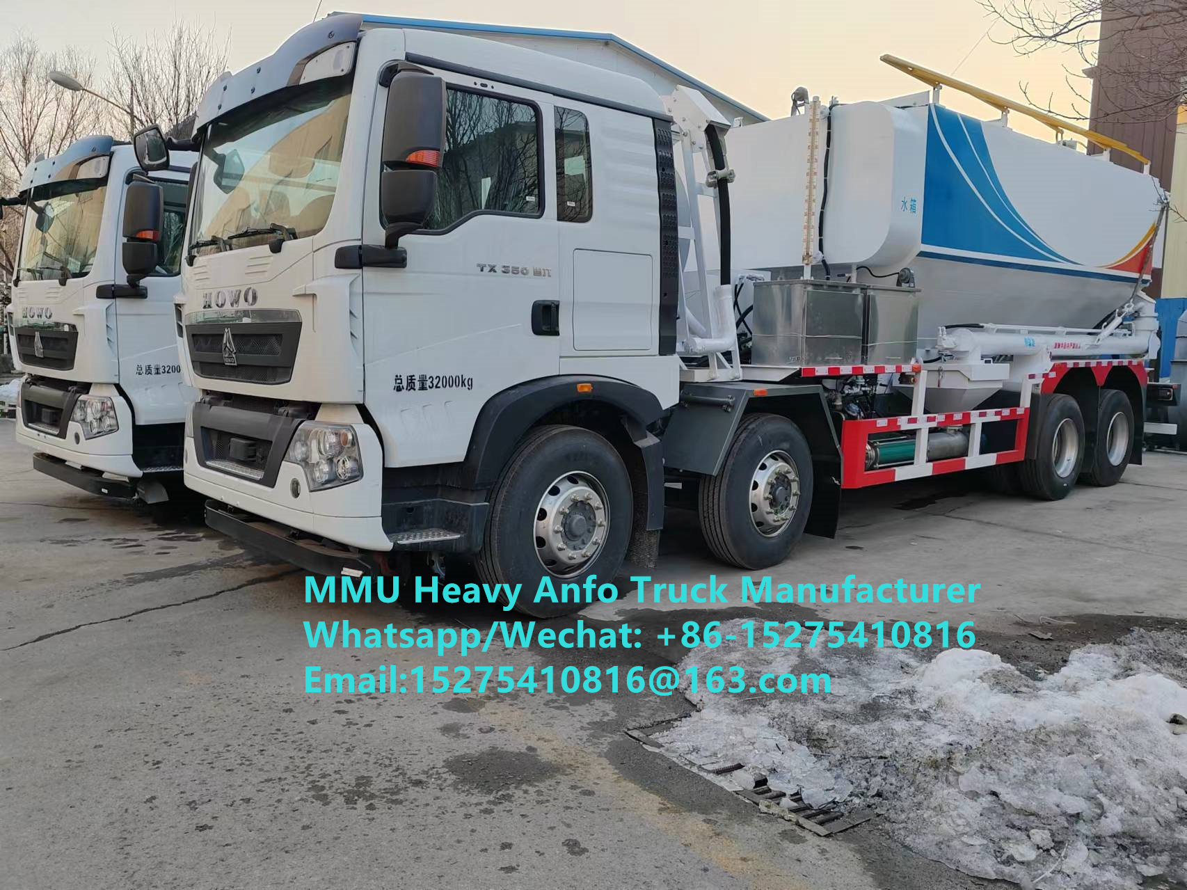 Veiligheid mengen en laden van multifunctionele zware ammoniumolie-explosieven Vrachtwagen 15/20/25 ton zware emulsie ANFO-vrachtwagen MMU MEMU Rusland/Kazachstan/Oezbekistan/Indonesië/Guinea Mijnbouwstraalservice